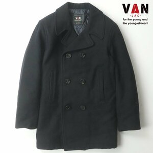 美品 VAN JACKET ヴァンヂャケット KW-80502 メルトンウール Pコート 濃紺 ネイビー M JP:L 中綿入り ピーコート アンカーボタン