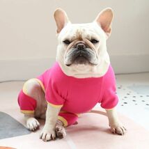 ピンクSサイズ◆【残り数枚】犬服 ロンパース ドッグウェア 無地 つなぎ ペットグッズ 防寒着 カバーオール 部屋着 ボトムス 抜け毛対策_画像6