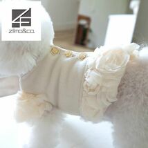 Sサイズ◆犬服 薔薇モチーフ コート ジャケット ドッグウェア ベスト ワンピース 小型犬用 ペットグッズ 新作 新品 冬 セーター アウター_画像5