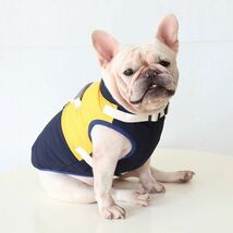 イエローMサイズ◆犬服 中型犬用 ダウン風ベスト ベージュ ブルゾン ジャンパー 裏起毛 Dカン付 ボア アウター ドッグ 新品 ペット 秋冬_画像2