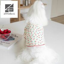 Lサイズ◆【残り数枚】犬服 さくらんぼ柄 チェリー フルーツ柄 通年 トップス シャツ カットソー Tシャツ 新作 新品 ドッグウェア ペット_画像4