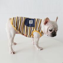 ネイビーLサイズ◆【残り数枚】犬服 中型犬用 タンクトップ 伸縮性あり ドッグ ボーダー柄 トップス 新作 ノースリーブ 新品 フレブル_画像9