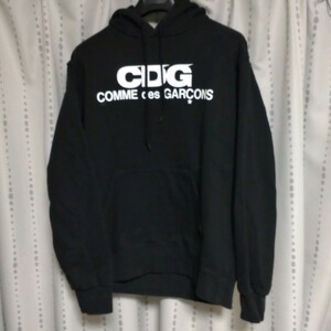 【Lサイズ】中古 CDG COMME des GARCONS SZ-T001 AD2018 ロゴパーカー LARGE 黒 ブラック フーディー スウェット パーカー ギャルソン