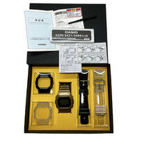 CASIO G-SHOCK DWE-5600HG-1JR 海外モデル ゴールドチェーン デジタル ゴールド/ブラック/クリア ジーショック スクエア メンズ腕時計_画像1