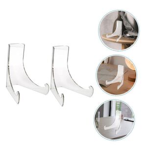 美品!デスクトップ スタンド 2個セットアクリル 透明 プレート ディスプレイ