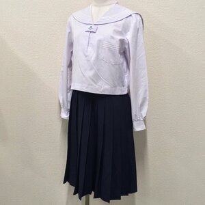 A964(中古) 兵庫県 東播磨高校 セーラー服 上下セット /旧制服/L/W66/セーラー/スカート/白3本/合服/夏服/夏用/中学校/学生服/女子学生