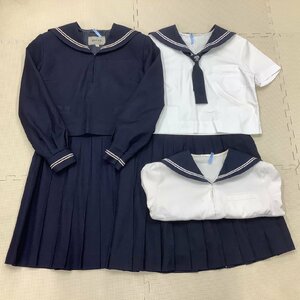 I366/Y(中古)山形県 山形市立商業高校 女子制服6点 /指定品/特大/大きめ/19/15/LL/W82～84/セーラー/スカート/タイ/夏冬/合服/白2本/学生服