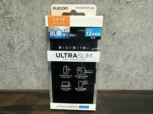 【新品未開封】ELECOM iPhone 12 mini レザー ケース UltraSlim 磁石付き ステッチ 抗菌 手帳型 ブラック PM-A20APLFUPVBK エレコム