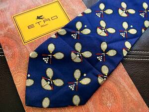 *N-0275*[ETRO] Etro [ tennis pattern ] necktie 