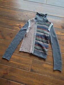 ■ヨウジヤマモト　Y’s　ワイズ　変型セーター　グレイ系マルチカラー　Yohji Yamamoto　