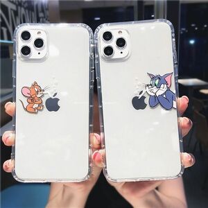 iPhone11Promaxケース トムとジェリー TPU クリア キャラクター かわいい カップル スマホケース iPhone11 12 13 14 Pro max mini ケース