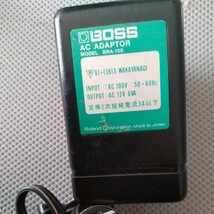 ボス　BOSS 電源アダプター　MODEL BRA-100 AC12V 6VA 定格2次短絡電流3A以下_画像1