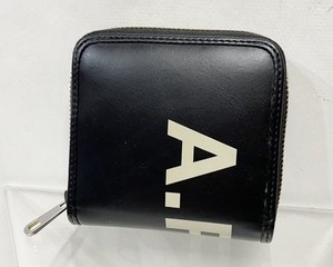 A.P.C. A.P.C. Logo принт раунд застежка-молния двойной бумажник черный бумажник . inserting кошелек для мелочи . футляр для карточек 