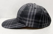 日本製 BURBERRY GOLF バーバリーゴルフ ノバチェック 6パネルキャップ ブラック 帽子_画像3