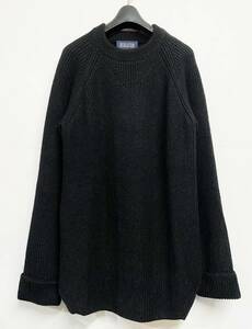 3サイズ◆REGULATION Yohji Yamamoto ヨウジヤマモト レギュレーション リブ編み クルーネック 肉厚ニット 黒