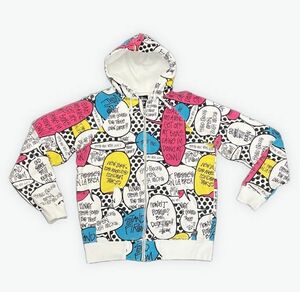 00*s STUSSY Stussy тренировочный полный Zip Parker f-ti pop Bubble дуть ... белый M [ta-0969]