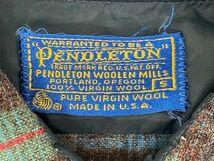70's 米国製 ペンドルトン Pendleton ウールシャツ レギュラーカラー 片ポケット チェック ブラウン サイズ表記S [ta-0970]_画像4