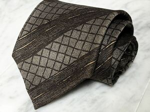 699 jpy ~ Renoma necktie brown group stripe block check pattern 