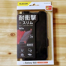 Galaxy S22 ケース 手帳型 ソフトレザー カバー マグネット 磁石 エレコム ブラック 革のような風合 ストラップホール SCG13 SC-51C 508_画像10