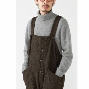 希少 21AW ENGINEERED GARMENTS / WADERS TWEED ツイード オーバーオール L Brown Tri Blend Tweed 佐藤健着