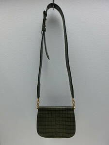 of/299053/2401/マックスマーラ/MAX MARA/クロコ型押し カウレザー バッグ/ 灰緑系/美品/中古