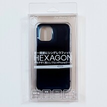 iPhone12 mini クリアケース HEXAGONサンセットブルー_画像1