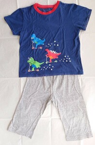 * for children pyjamas 130 room wear short sleeves top and bottom dinosaur 