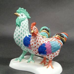 ◆ Helend Herend Zodiac Chicken Chicken Chicken Cude Pare 2 Birds ◆ YS26824