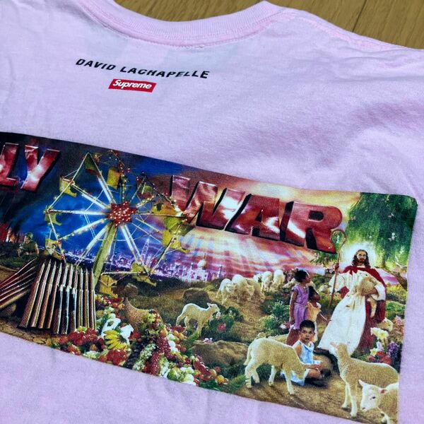 supreme シュプリーム FW23 半袖 Tシャツ Holy War Tee サイズL ピンク 極美品