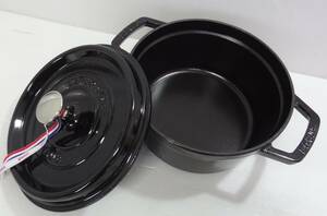 CP1577t 未使用展示品 staub ストウブ ラウンドココット 20cm シャイニーブラック