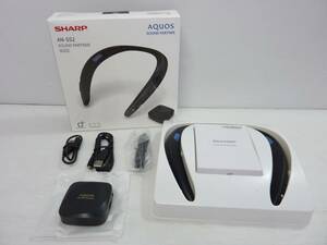 CV5457t 1円セール 美品 SHARP シャープ Bluetooth ウェアラブルネックスピーカー AN-SS2 ブラック サウンドパートナー