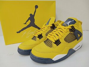 [KA16A-61-033-2] ◎ 未使用品 NIKE ナイキ AIR JORDAN 4 RETRO CT8527-700 サイズ28cm イエロー グレー 黒タグ付き