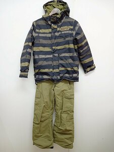 [12B-61-100-2] BURTON バートン キッズ スノーウェア セットアップ サイズM（140～150） ネイビー×グリーン