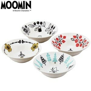 山加商店 MOOMIN (ムーミン) 「ムーミンバレー」 ボウル 皿 4個セット 電子レンジ 食洗機対応 ムーミン グッズ 北欧 母の日