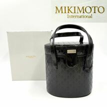 ◆ MIKIMOTO ミキモト バニティバッグ エナメル ブラウン 化粧ポーチ 化粧ボックス 非売品 ◆_画像1