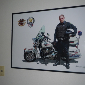 新品 Harley-Davidson flhpl Police 2002 手描き完成作品の印刷 大型ポスター A1 594mm×841mm ハーレーダビッドソン バイク アメリカン 