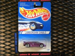 即決☆☆LAMBORGHINI DIABLO BLUE CARD 1995　PU 5H カードダメージ　ランボルギーニ　ディアブロ　 Hot Wheels