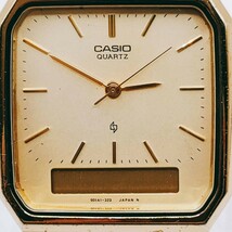 CASIO カシオ AQ-413G 腕時計 アナログ 3針 金色文字盤 ゴールド基調 時計 とけい トケイ アクセサリー ヴィンテージ アンティーク レトロ_画像2