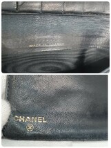 CHANEL　ブラック長財布　ココマーク　レザー　シャネル財布　黒_画像7