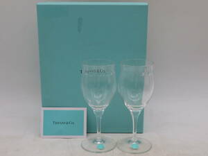 K5399 TIFFANY&Co. ティファニー ワイングラス ペア クリスタル ガラス MADE IN FRANCE 未使用 硝子 2客 洋食器