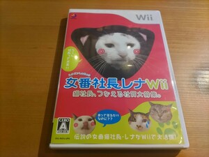 レア　女番社長レナWii 猫社長、つかえる社員大募集　スケバンしゃちょう　箱説付き　ニンテンドー Wii ソフト　ジョルダン