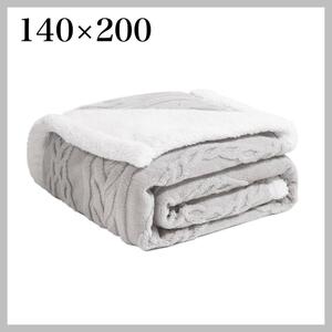 毛布　ブランケット　シングル　掛け毛布　2枚合わせ　丸洗い可　抗菌防臭　ライトグレー