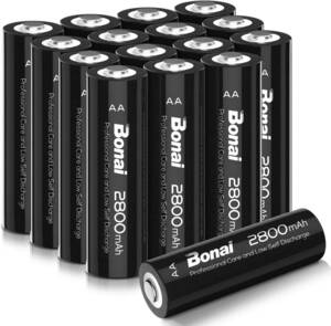 BONAI 単3形 充電池 充電式ニッケル水素電池 16個パック（2800mAh 約1200回使用可能）液漏れ防止設計 自然放電抑