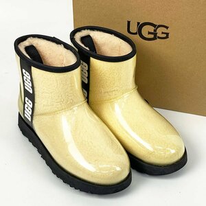 美品 UGG アグ 25.0cm クラシッククリア ミニ レインブーツ 1113190 ショート ブーツ ボア [U11639]