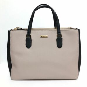 kate spade NEW YORK ケイトスペード 2wayバッグ ショルダーバッグ×トートバッグ レザー ベージュ×黒