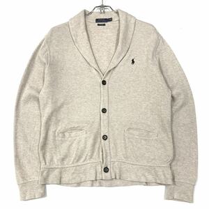 Polo Ralph Lauren/ラルフローレン スウェット生地 ボタンカーディガン ショールカラー メンズM ベージュ系