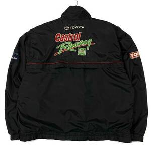 Tom'sRacing/トムズレーシング ナイロン レーシングジャケット スタンドカラー メンズL ブラック 刺繍 Castrol 