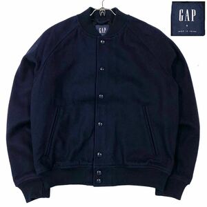 良品古着 GAP/ギャップ ウール地スタジャン メンズS ネイビー 2014年製