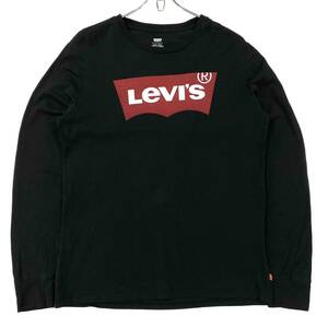 良品Levi’s(リーバイス)ロングスリーブ Tシャツ ロンT プリントロゴ メンズL ブラック