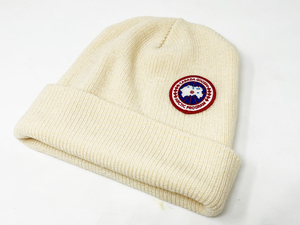  Canada Goose CANADA GOOSE knit cap eggshell white men's lady's as good as new wool 100%